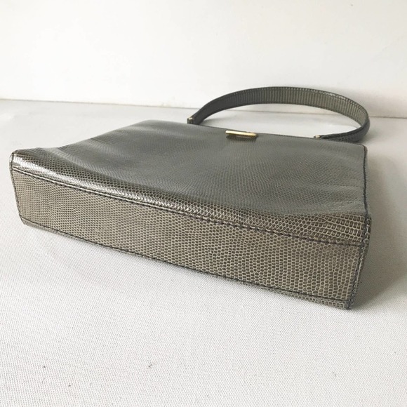 GRIMALDI Lizard skin gray BAG leather vintage Saks Fifth Avenue - Picture 4 of 8